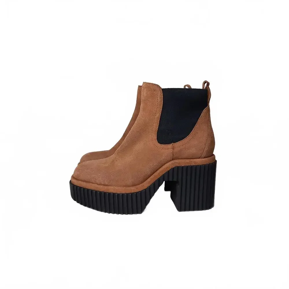 Gianni Bini Ryker Suede Lug Sole Platform Boots Size 8.5 - Picture 1 of 5